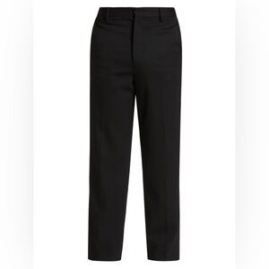 Nili Lotan Mens Wallin 100% Virgin Wool Black Trouser Pants Tapered Leg Office